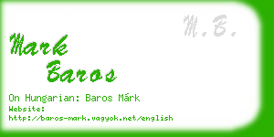 mark baros business card