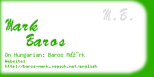 mark baros business card